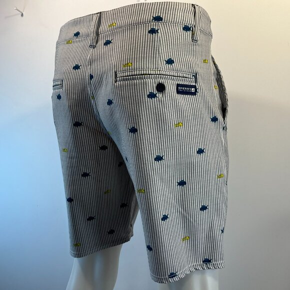 Sperry Top-sider Men's Seersucker Fish Casual Shorts - Size 34 - Picture 4 of 5